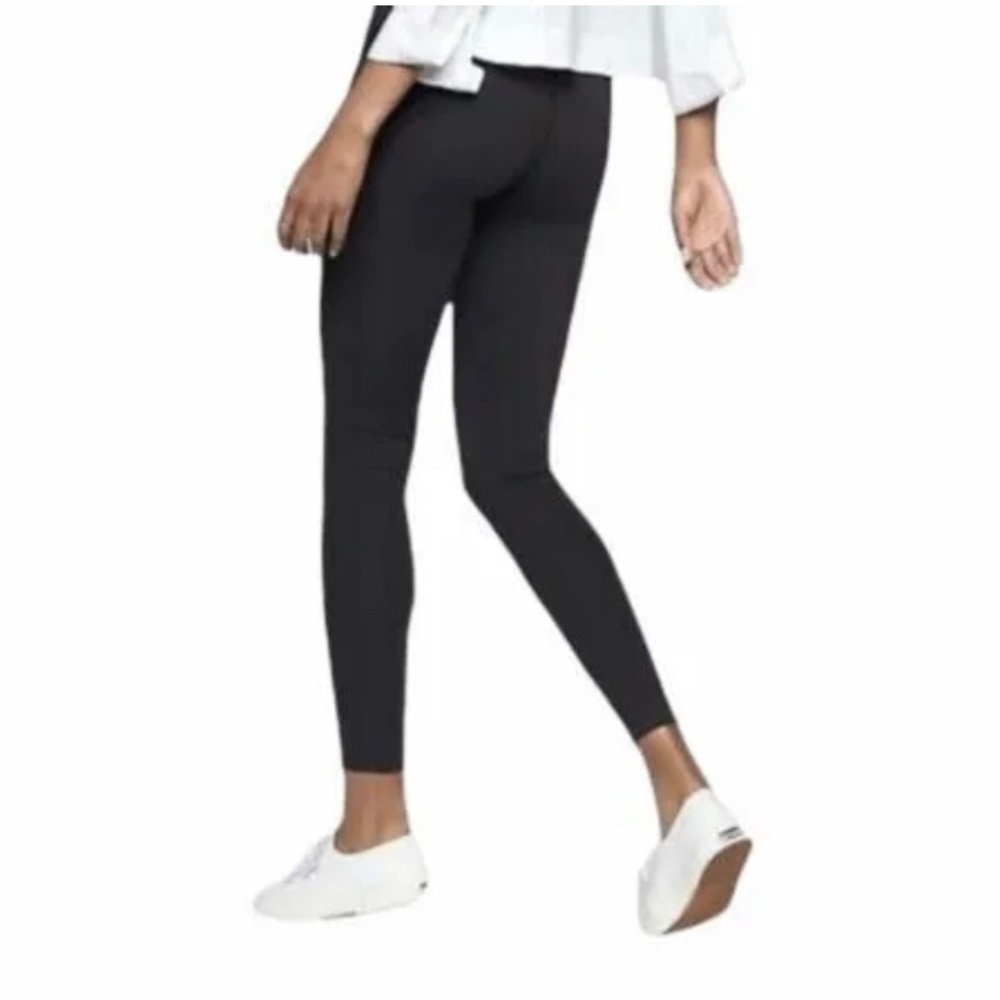 Athleta High Rise Gleam Tight Black Leggings Size XSP Pants style 153130 Perfect - Picture 3 of 9